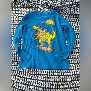 Jumping Beans Cozy Softest Tee Blue Dinosaur Long Sleeve Tee Size 8--runs large